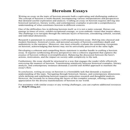 Heroism Essays