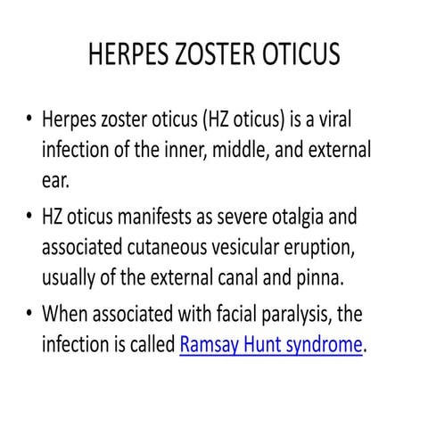 Herpes zoster oticus