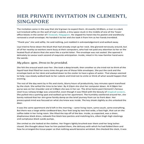 HER PRIVATE INVITATION IN CLEMENTI, SINGAPORE
