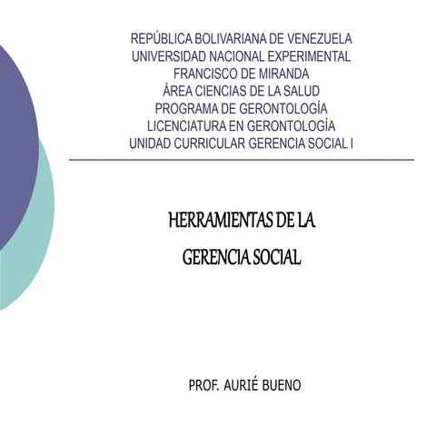 Herramientas de la Gerencia Social