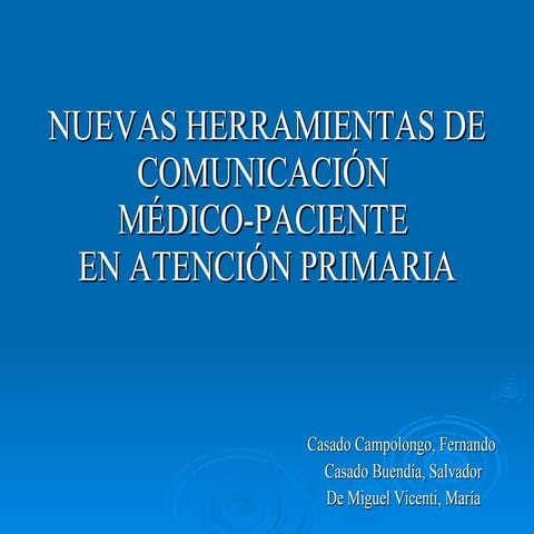 Nuevas herramientas comunicación medico-pac