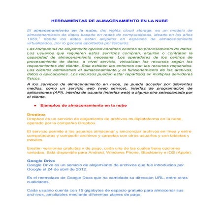 Herramientasdealmacenamientoenlanube