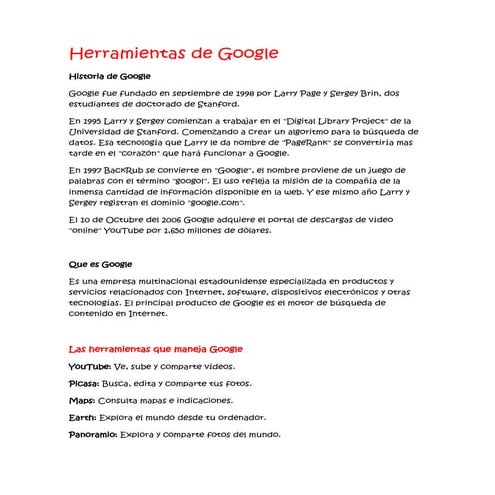 Herramientas de google