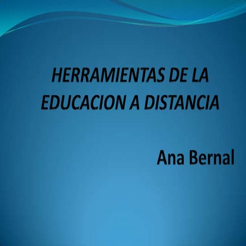 Herramientas de la educacion a distancia