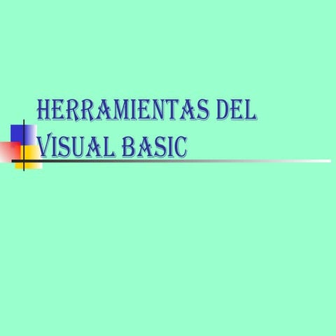 Cuadro de herramientas y botones en visual basic | PPTX