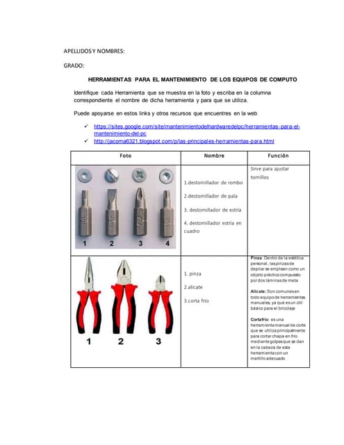 Herramientas para el mantenimiento del pc 