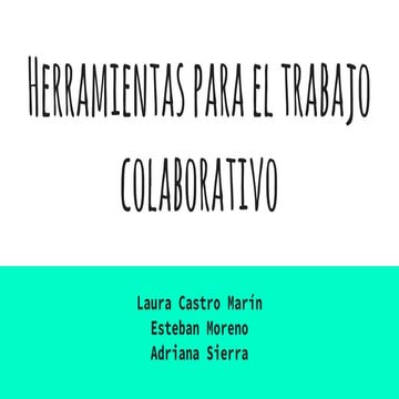 Herramientas para el trabajo colaborativo 