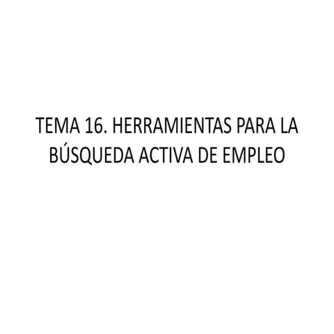 Herramientas para la búsqueda activa de empleo