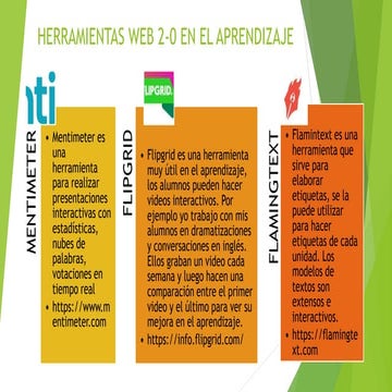 Herramientas web 2 0 para el aprendizaje