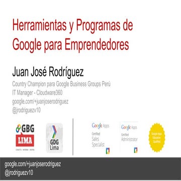 Programas y Herramientas de Google para emprendedores