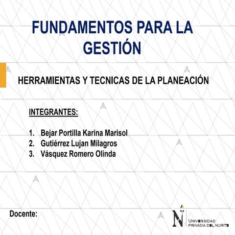 Herramientas y técnicas de la planeación
