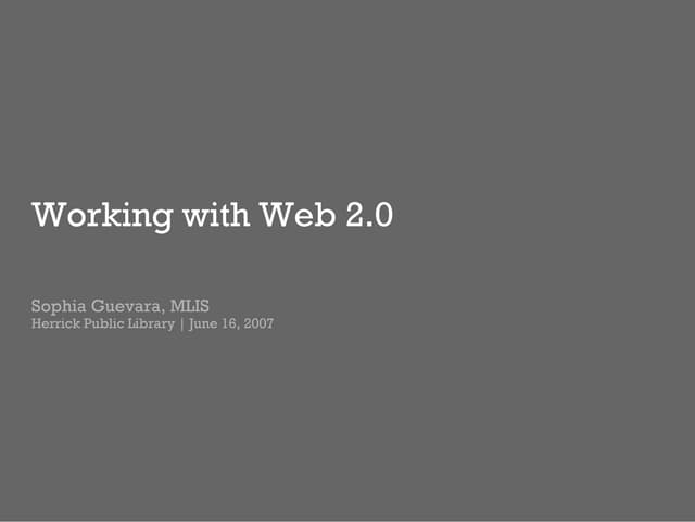 Herrick Public Library 2.0 Presentation