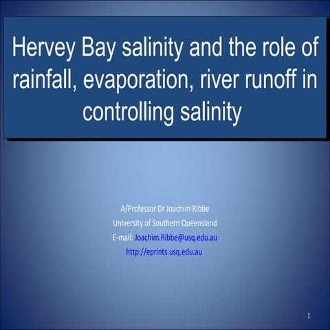 Rainfall, evaporation & river runoff impacts on Hervey Bay salinity
