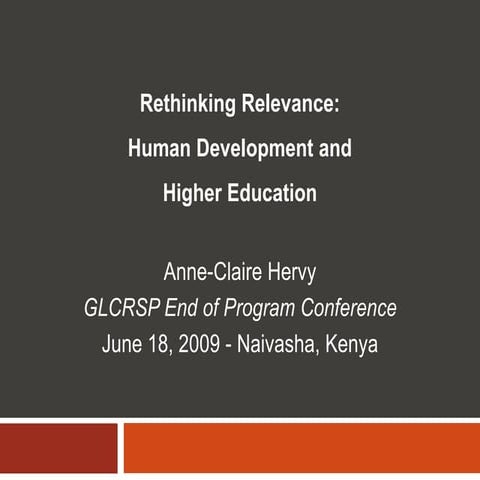 Rethinking Relevance: Human Development and the Contemporary University