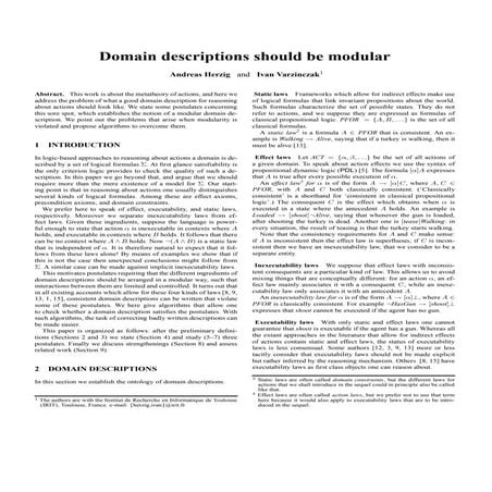 Domain Descriptions Should be Modular