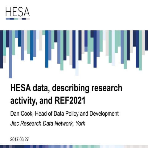 HESA data, describing research activity and #REF2021