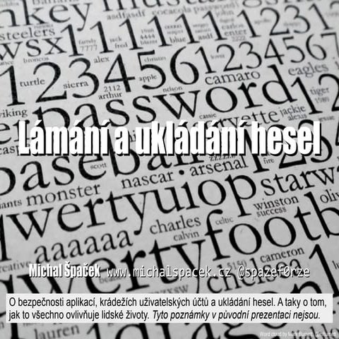 Lámání a ukládání hesel