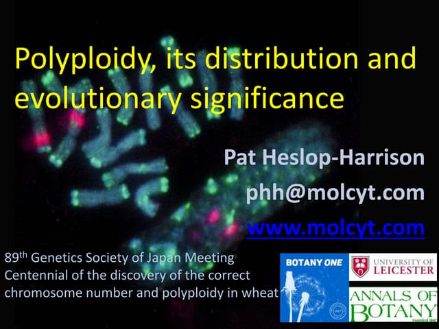 Polyploids and Chromosomes Lecture Japanese Genetics Society Heslop-Harrison Okayama