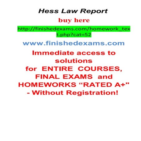 Hess law report
