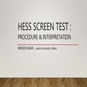 Hess screen test mhr
