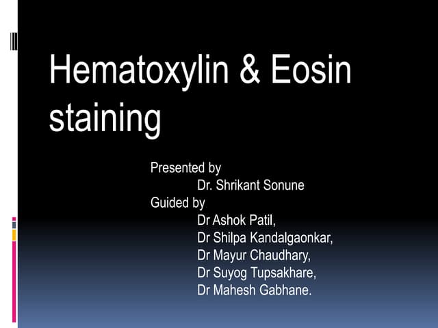 H & E staining part 1