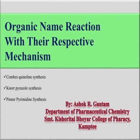 Organic Name Reaction  With Their Respective Mechanism