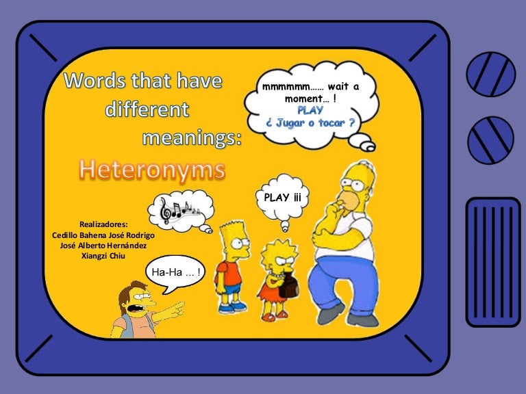 Heteronyms Words with different meanings