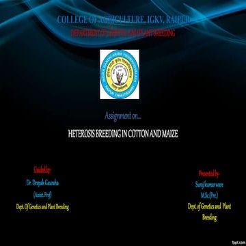 Heterosis breeding in cotton and maize 