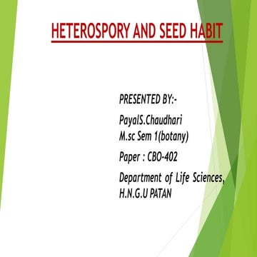 Heterospory and seed habit