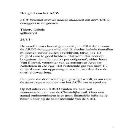 Het geld van het ACW | DOC