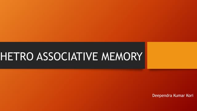 Hetro associative memory
