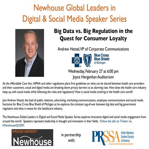 Big Data vs. Big Regulation in the Quest for Consumer Loyalty. How digital and social media can achieve health and marketing outcomes in a highly regulated environment