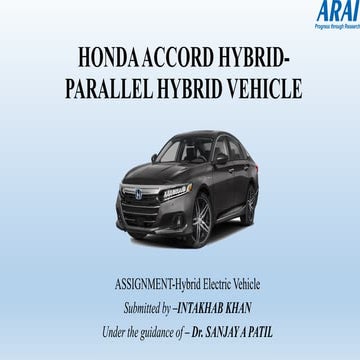 Parallel Hybrid electric Vehicle-Honda Accord