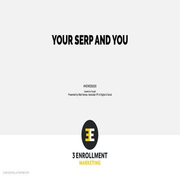 Matt Hames Higher Ed Web 2020 SERP presentation slides 