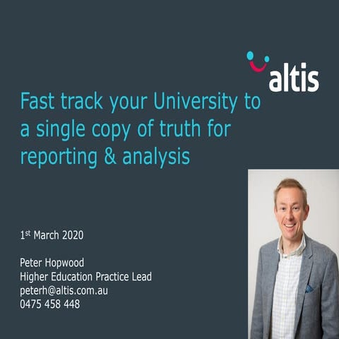 Altis Webinar: How To Fast Track Your University Admissions Reporting & Analy...