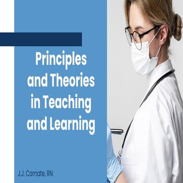 Health EducationPrinciples and Theories in Teaching and Learning