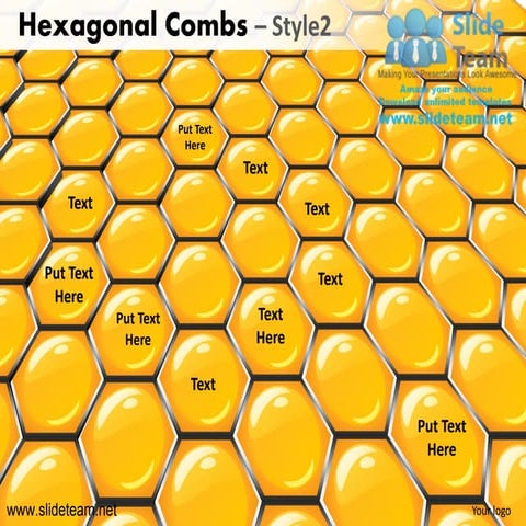 Hexagonal combs design 2 powerpoint presentation slides.