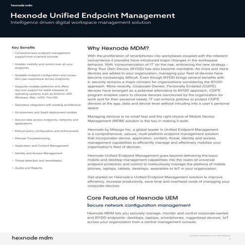Hexnode Unified Endpoint Management