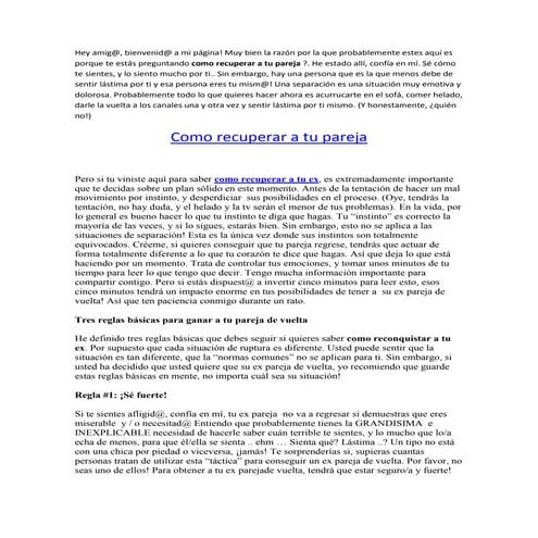 Como recuperar a tu ex pareja