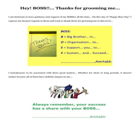 Hey! Boss!!... Thanks for grooming me...