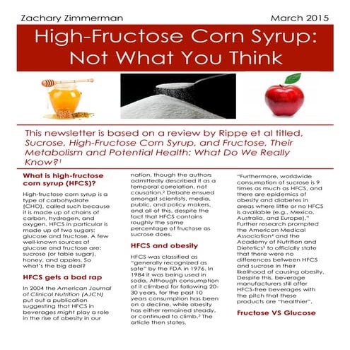High Fructose Corn Syrup