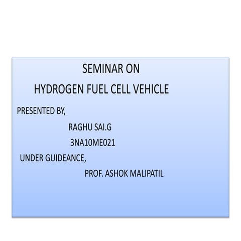 hydrogen fuel cell vehicle ppt