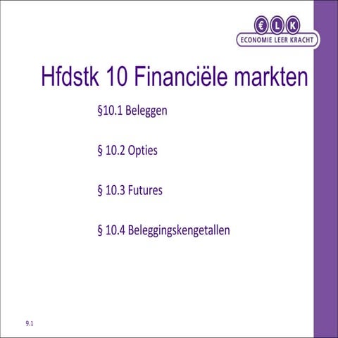 Hfdsk 10 Financiele Markten 2009