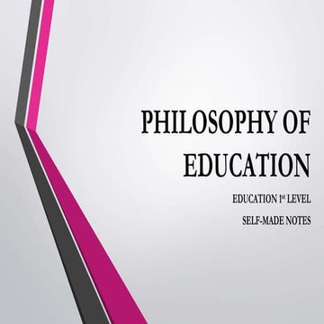Introduction to Philosophy of Education