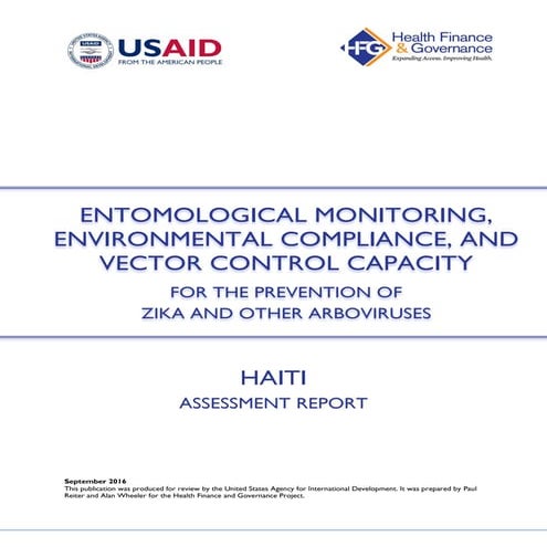 Entomological Monitoring, Environmental Compliance, and Vector Control Capaci...
