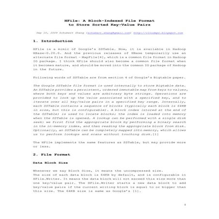 HFile: A Block-Indexed File Format to Store Sorted Key-Value Pairs