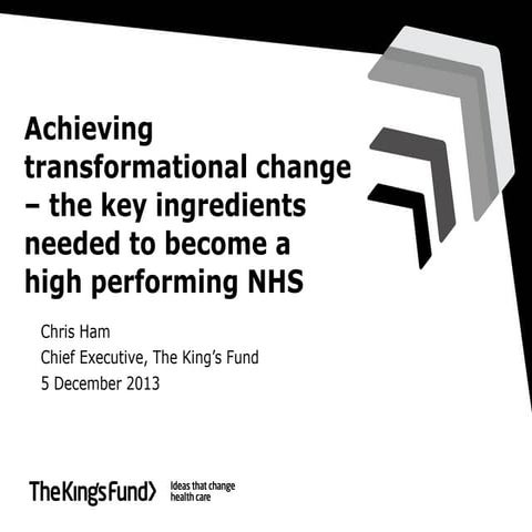 Chris Ham: Achieving transformational change