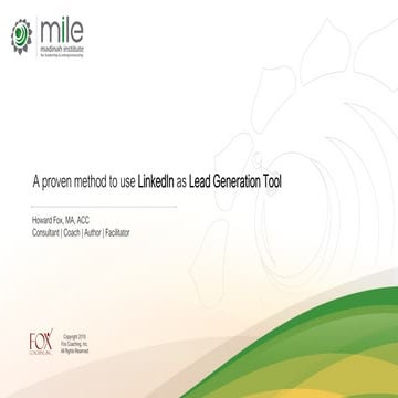 A proven method to use LinkedIn as Lead Generation Tool 