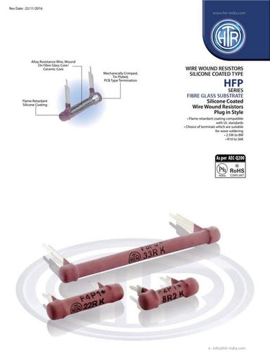 HFP - WIRE WOUND RESISTORS SILICONE COATED TYPE