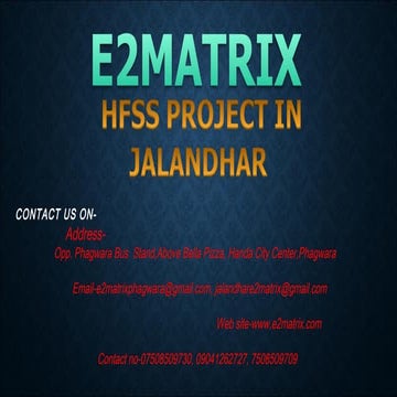Hfss final year project in jalandhar